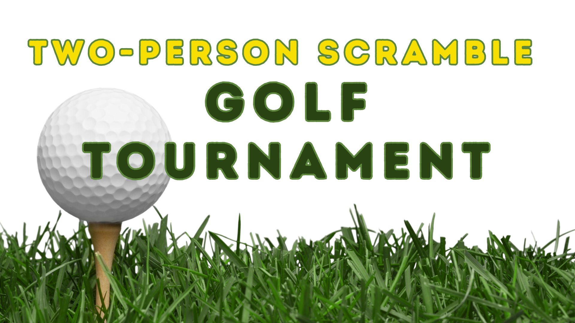 Green White Illustrative Golf Tournament flyer (1920 x 1080 px)