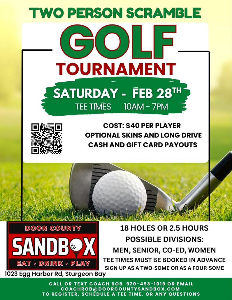 Golf Tournament Feb 28th Door County Sandbox